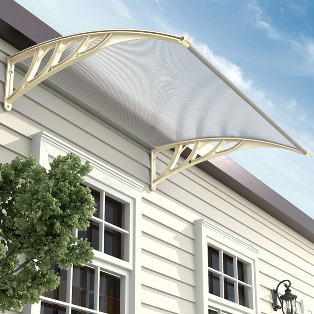 Living and Home White Window and Door Awning Canopy with Brackets 1.5m Image 1