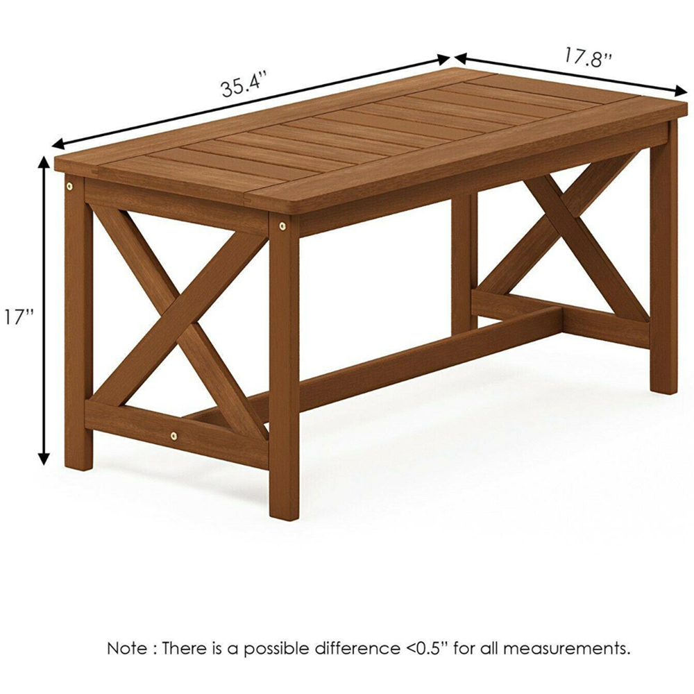 Walplus Tioman Natural X Leg Hardwood Coffee Table Image 7