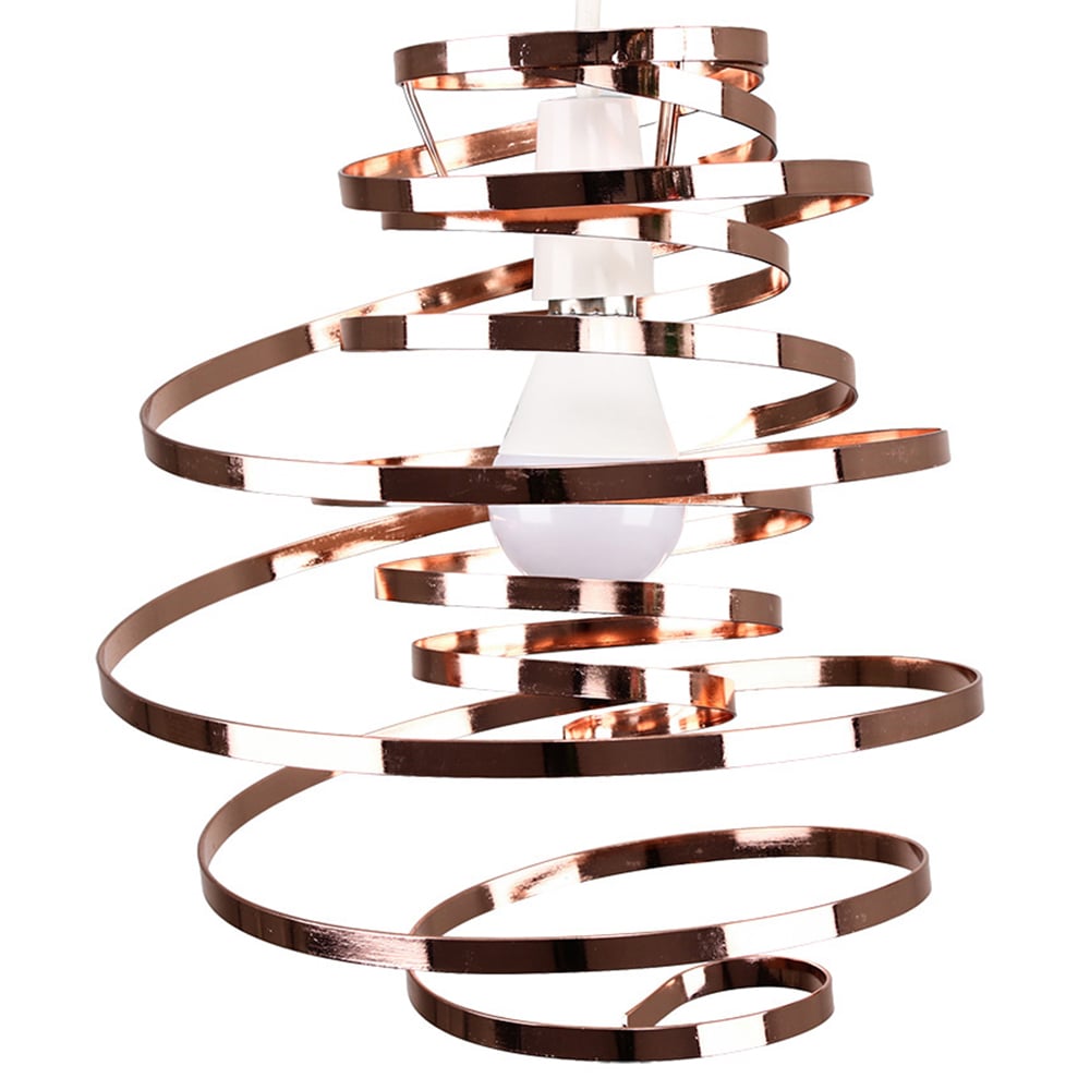 ValueLights Bensson Copper Twisted Pendant Shade Image 1