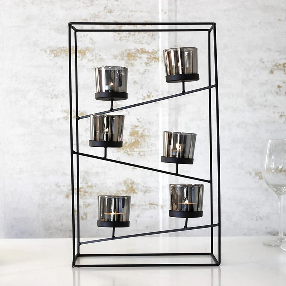 Marco Paul Metal and Glass Tealight Candle Holder Image 2