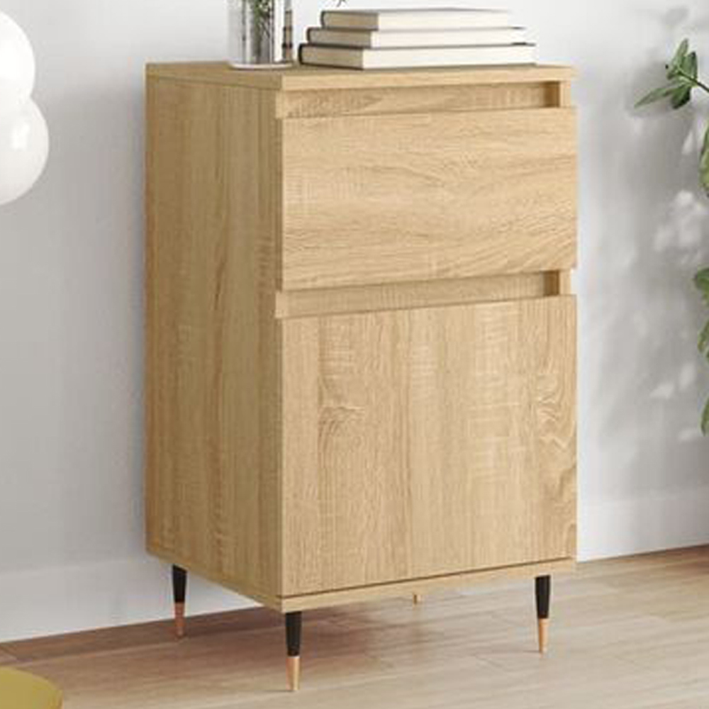 vidaXL Single Drawer Single Door Sonoma Oak Sideboard Image 1