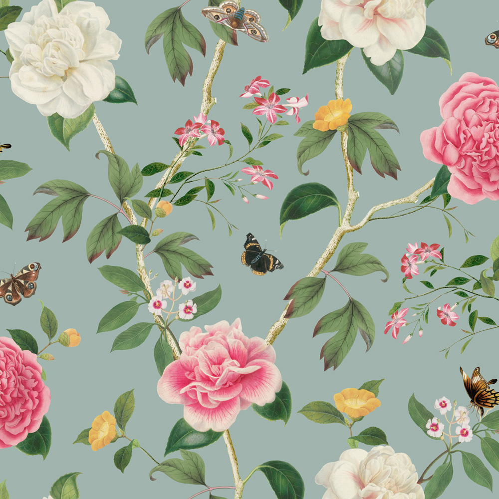 RHS Chinoiserie Charmer Blue Wallpaper Image 1