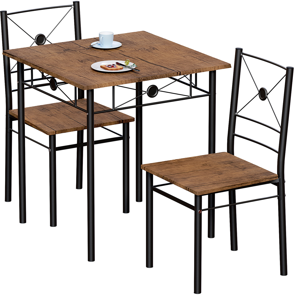 Vida Designs Roslyn 2 Seater Square Dining Set Dark Wood Image 2