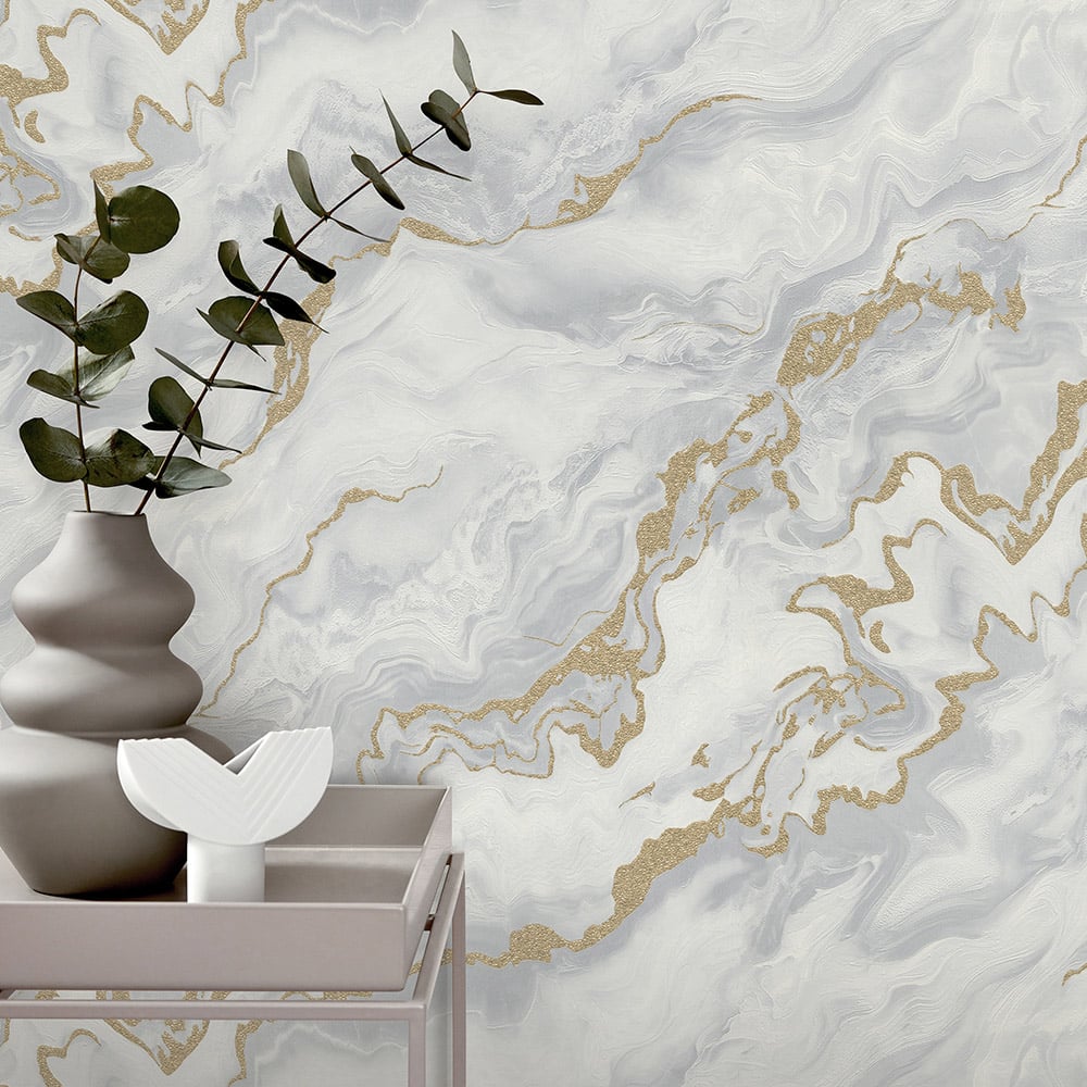 Elle Decoration Mystic Spell Grey Vinyl Wallpaper by Erismann Image 4