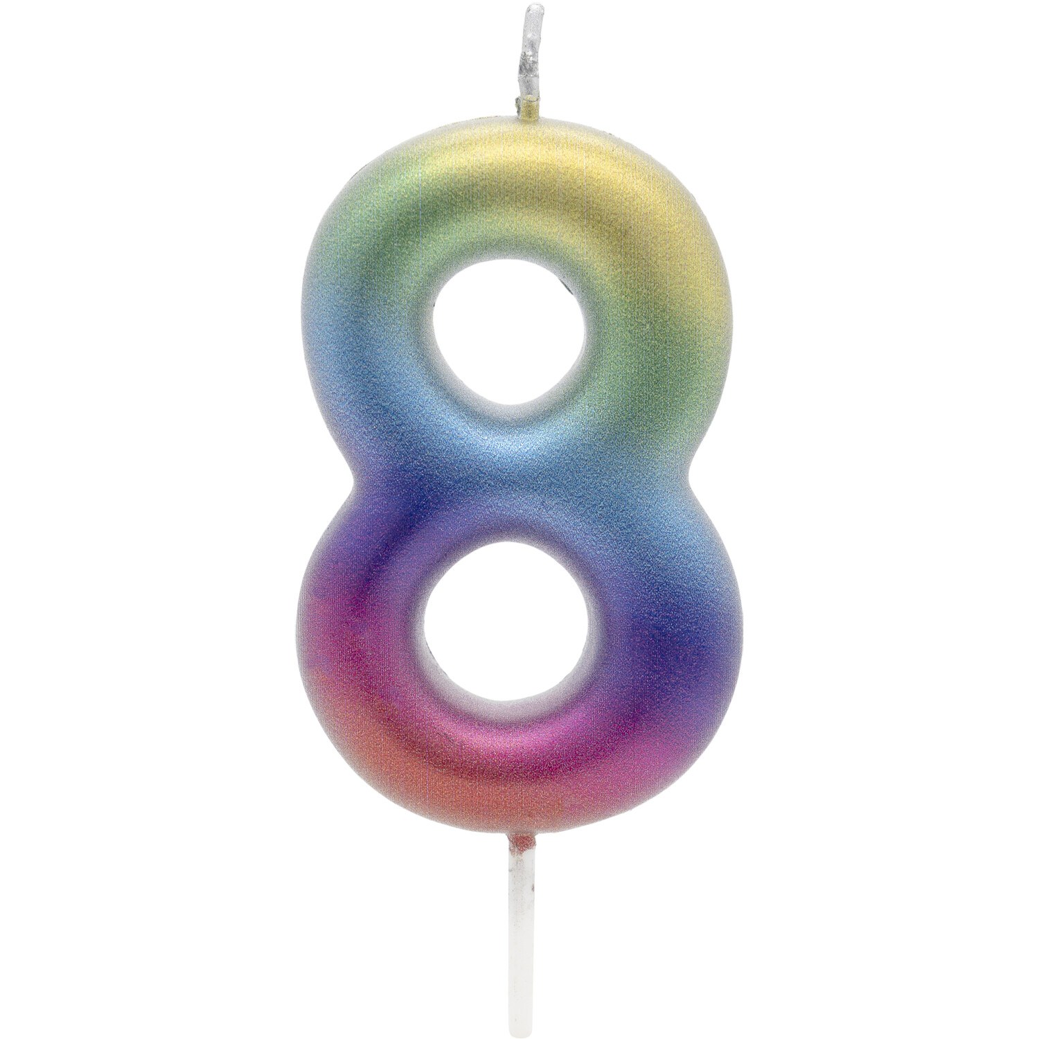 Metallic Rainbow Numbered Candle 0-9 Set Multicolour Image 5