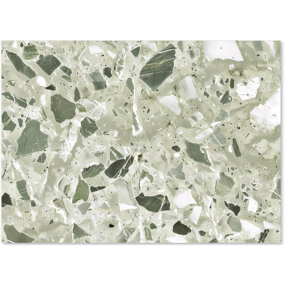 Warren Reed Designer Sage Green and White Quartz Effect Glass Kitchen Splashback 65 x 90cm Image 2