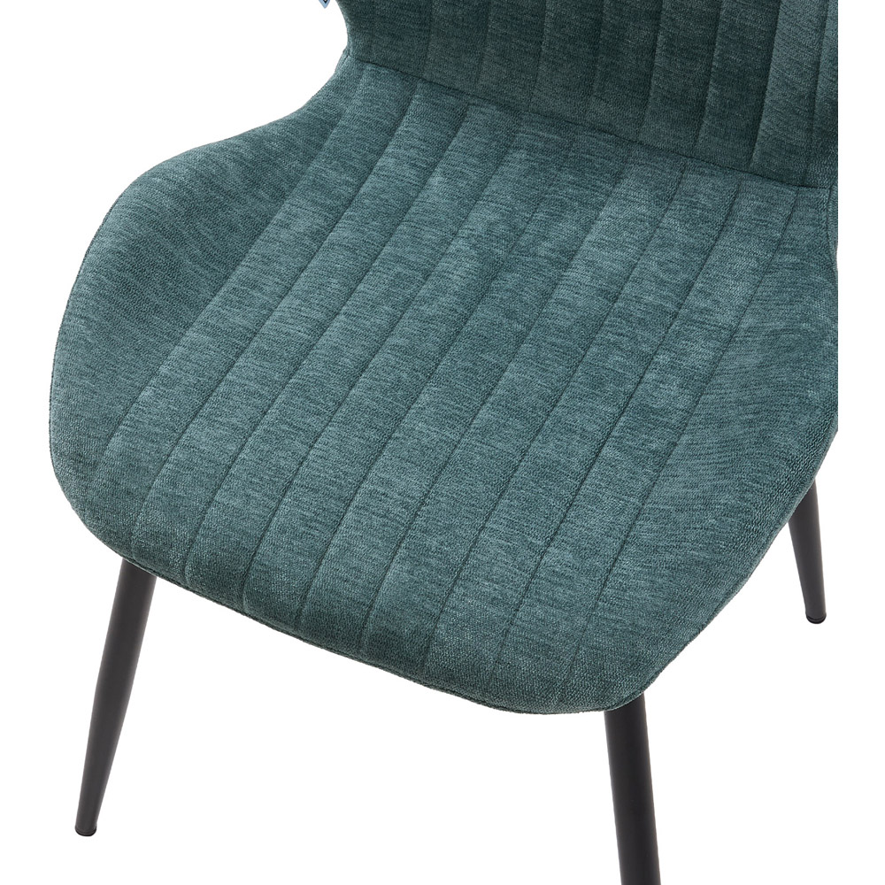 Living and Home Set of 4 Green Fabric High Back Dining Chair Image 4