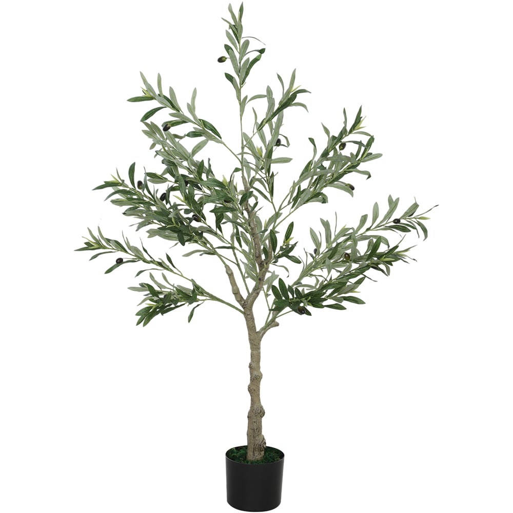 Portland Faux Potted Silk Olive Indoor Artificial Tree 120cm Image 1