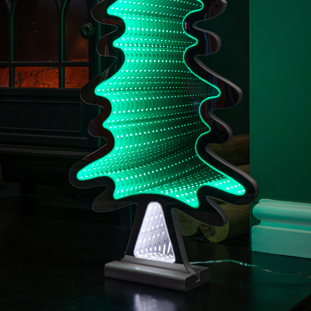 Samuel Alexander Green and Warm White LED Light Up Christmas Tree Infinity Decoration 60cm Image 8