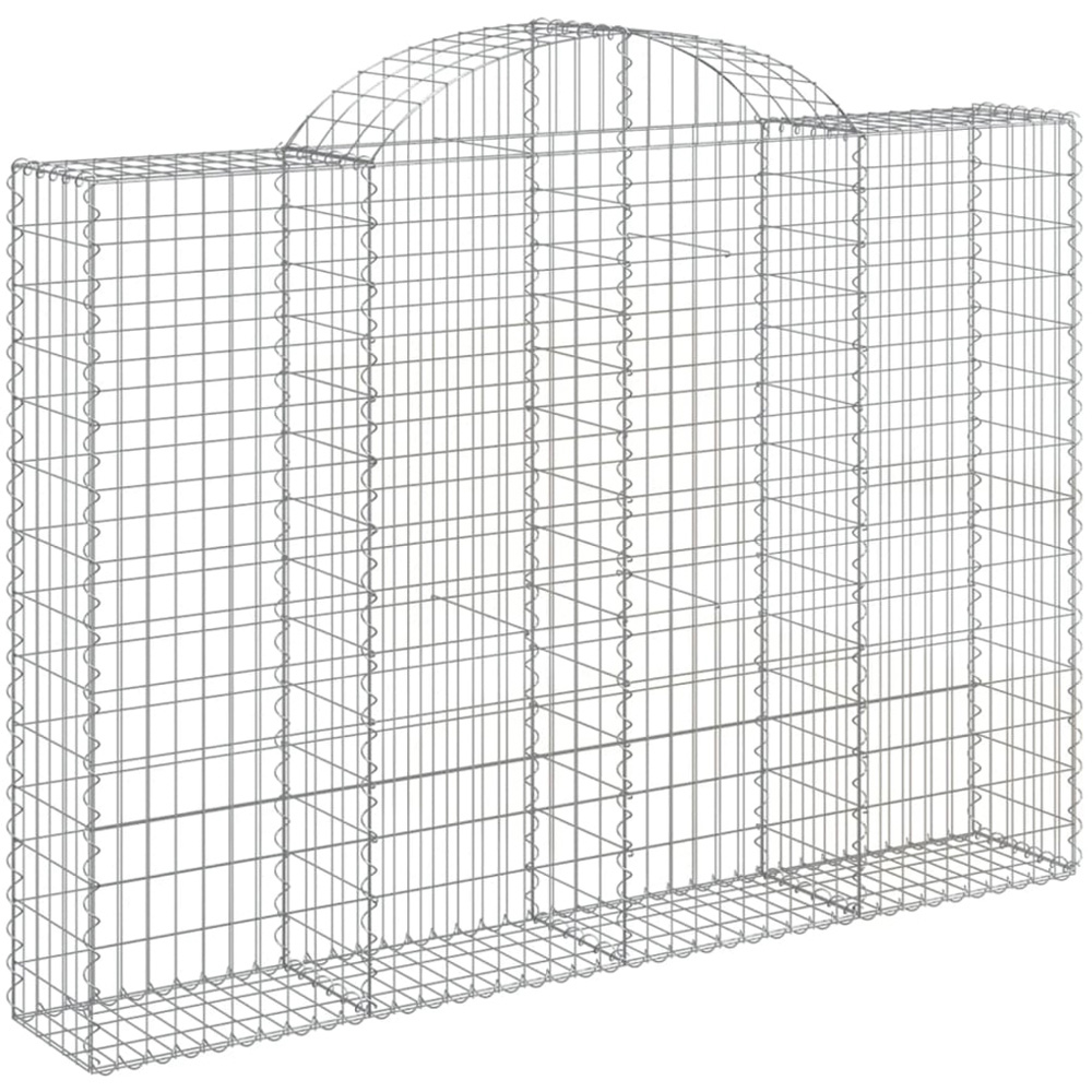 vidaXL Silver Galvanised Iron Arched Gabion Basket 200 x 30 x 140/160cm 14 Pack Image 1