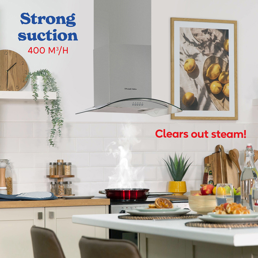 Russell Hobbs RHGCH601SS-M Stainless Steel 60cm Wide Chimney Cooker Hood Image 5