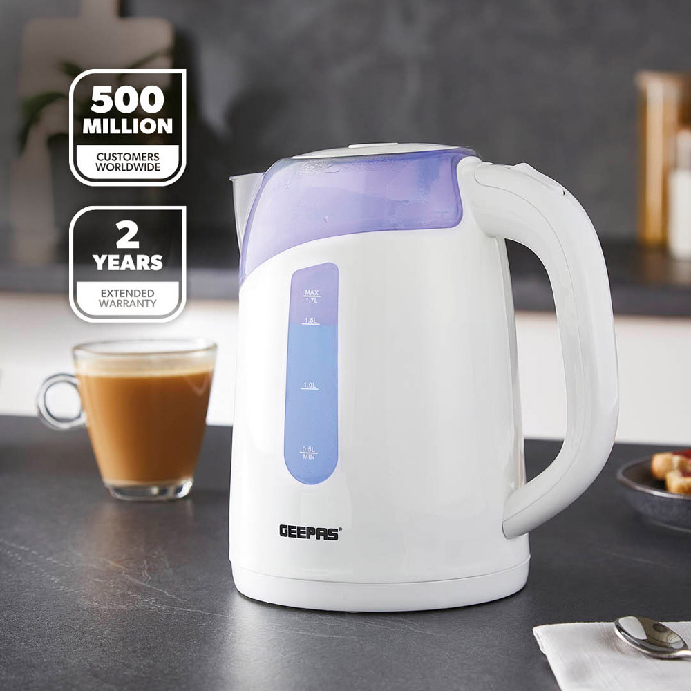 Geepas GK38027UK-WT White 1.7L Cordless Illuminating Kettle 2200W Image 2