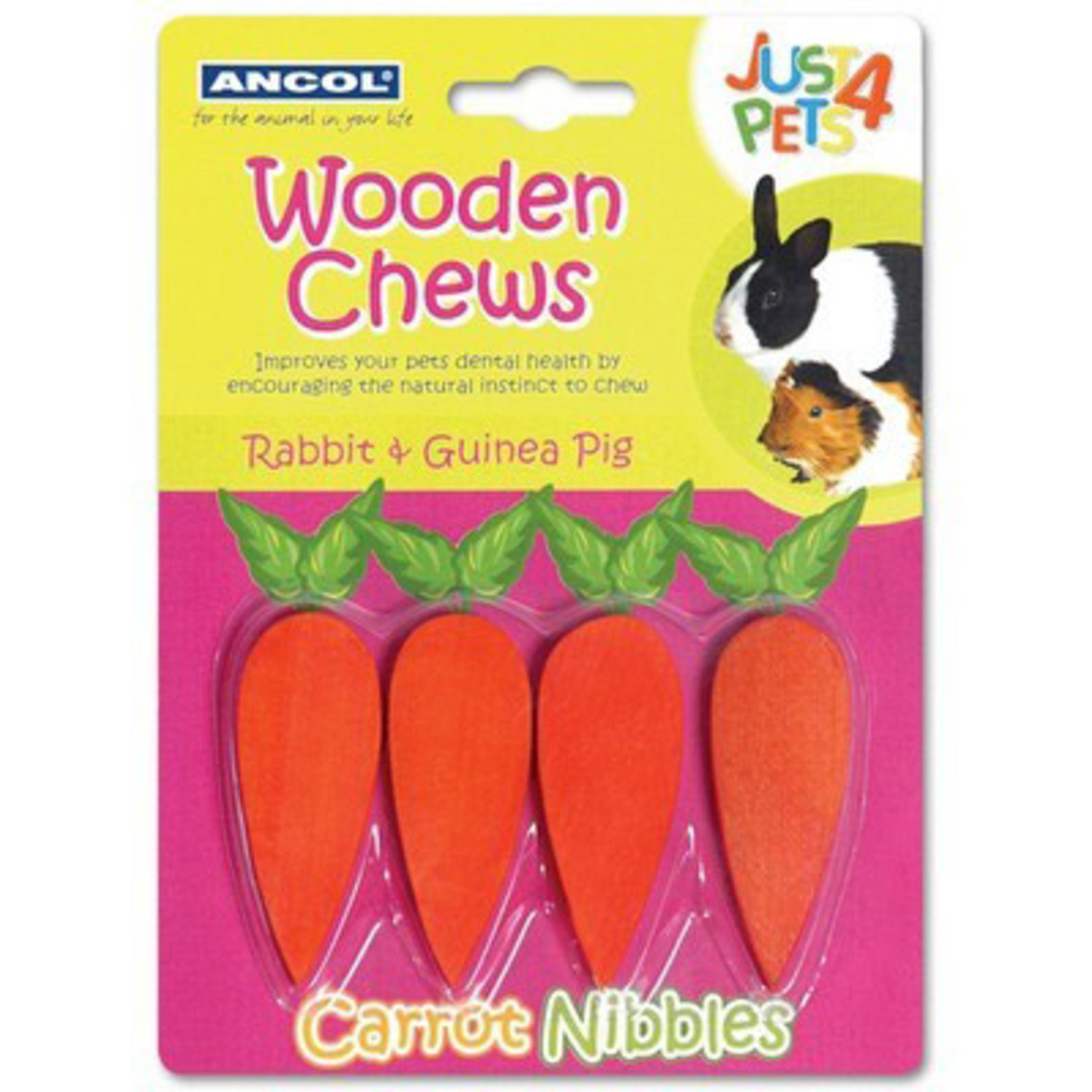 Pack of 4 Just4Pets Carrot Nibbles Chew for Small Animals Image
