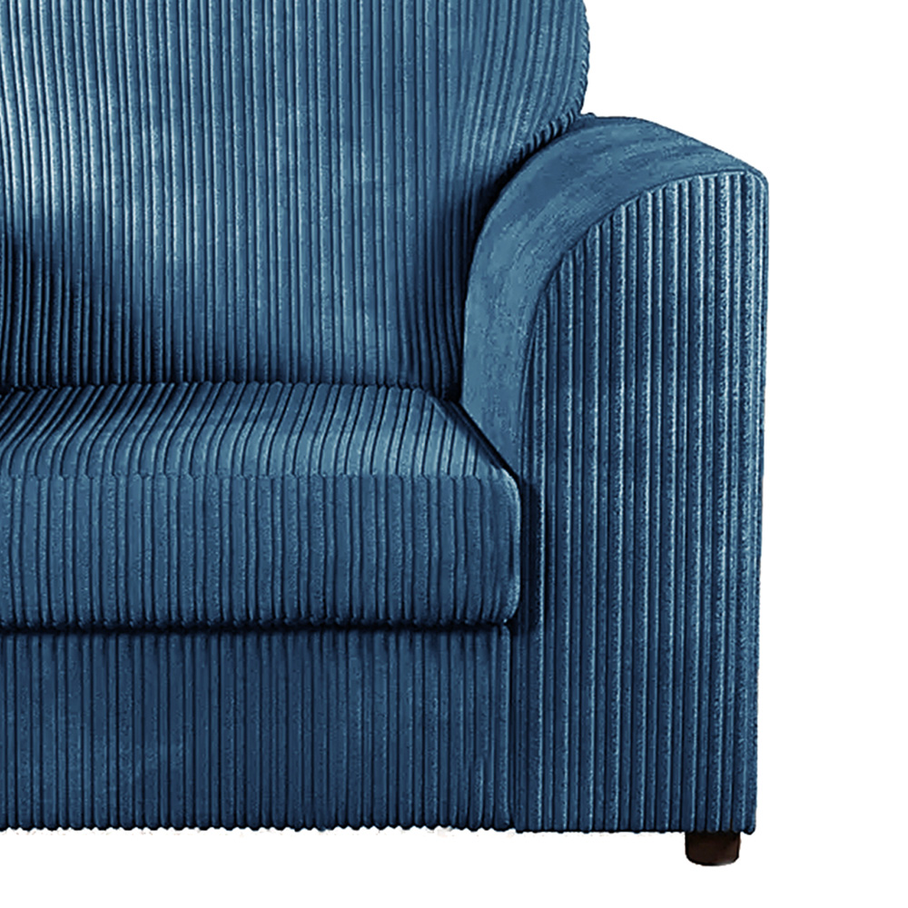 Luxor Single Seater Marine Blue Jumbo Cord Armchair Image 3