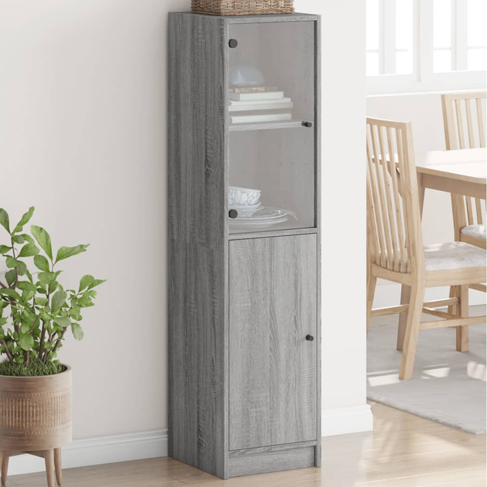 vidaXL 2 Door Grey Sonoma Highboard Image 1
