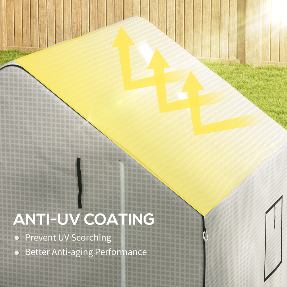 Outsunny White PE 4.5 x 4.5ft Replacement Greenhouse Cover Image 5