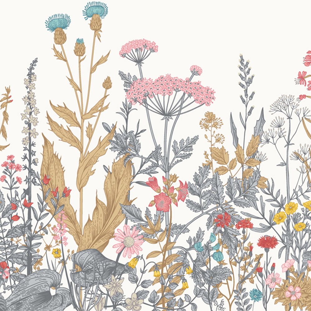 Origin Murals Botanical Fleur White Wall Mural Image 2