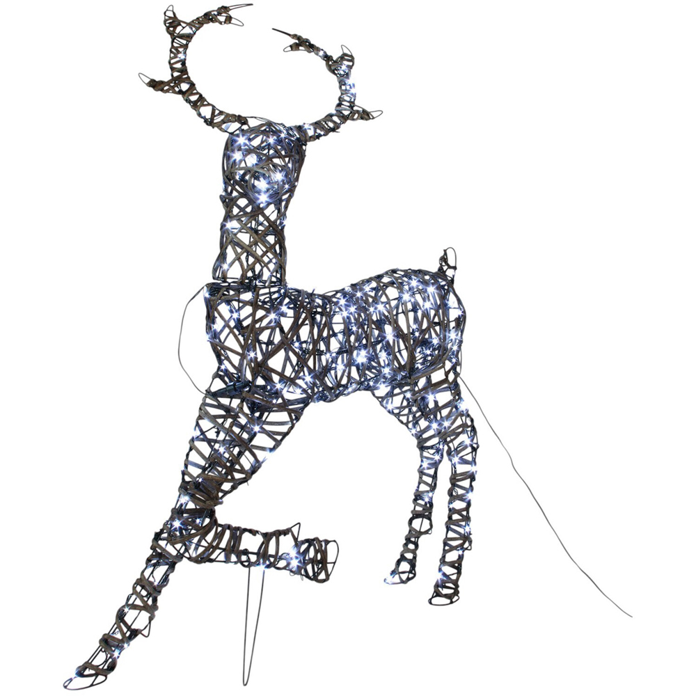 Rattan Effect LED Stag Decoration Natural Image 3