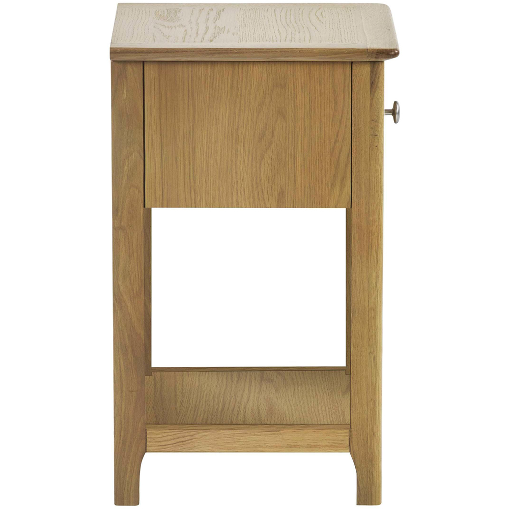 Julian Bowen Somerset Single Drawer Single Shelf Oak Compact Bedside Table Image 5