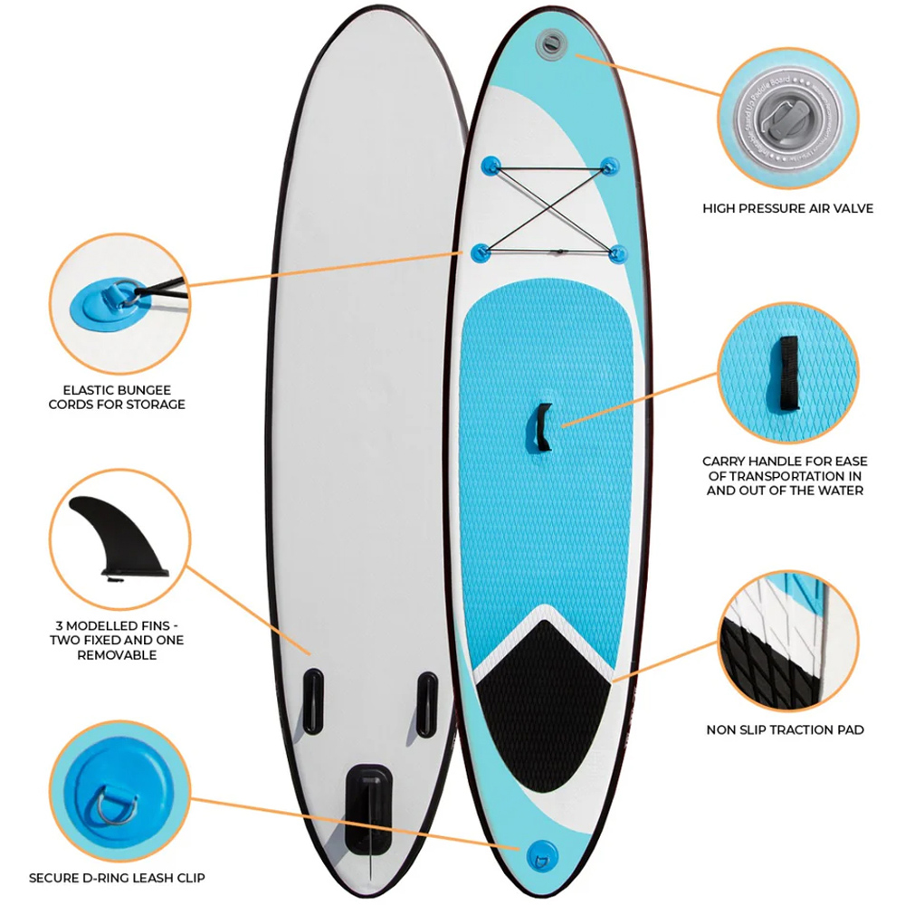 MonsterShop Blue Inflatable Paddle Board 10ft Image 4