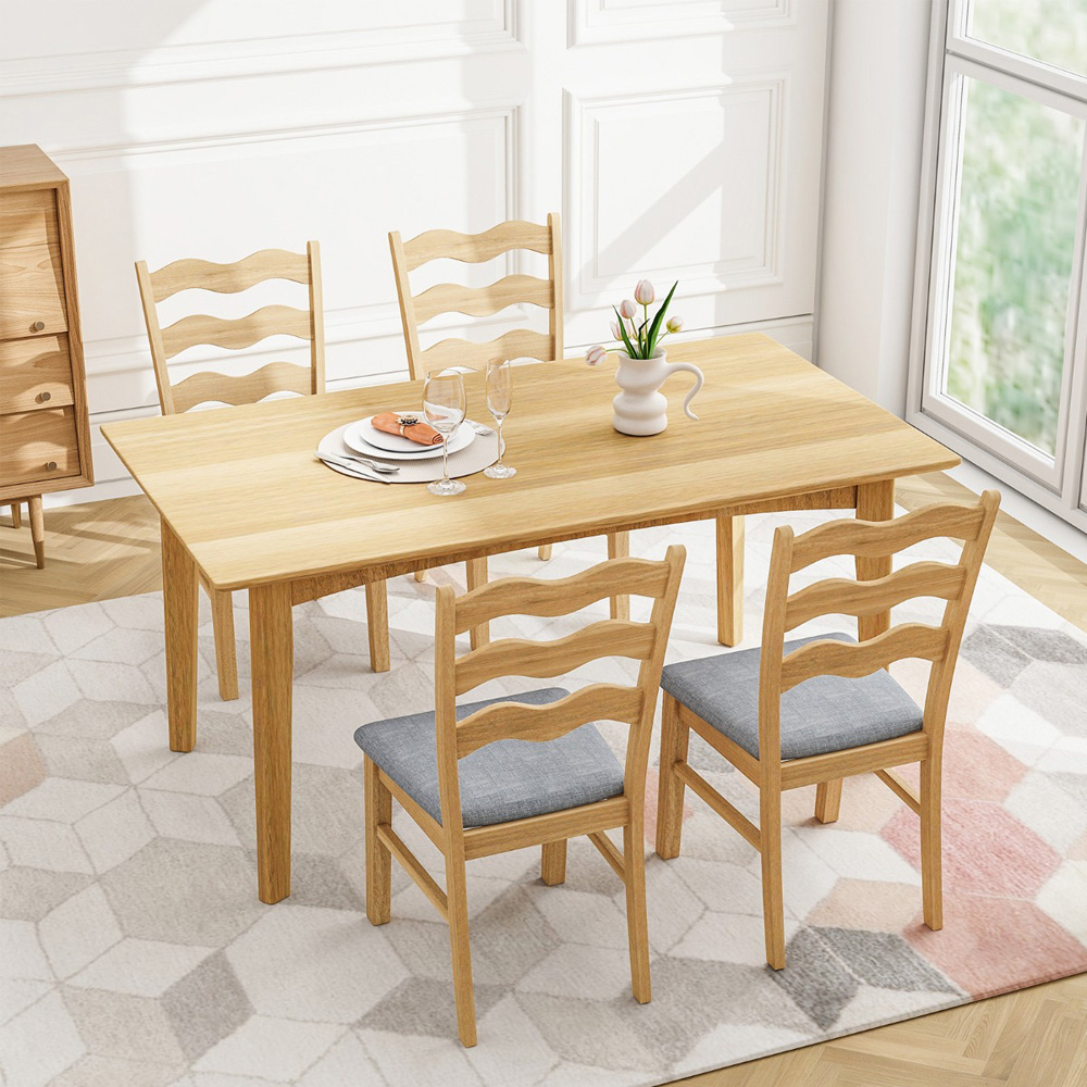 Costway Set of 2 Natural Dining Chair Image 3