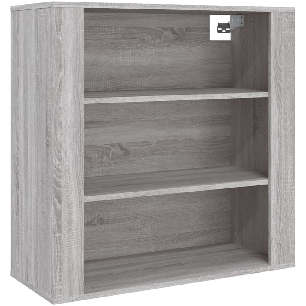 vidaXL 3 Open Shelf Grey Sonoma Wall Mounted Cabinet Image 2