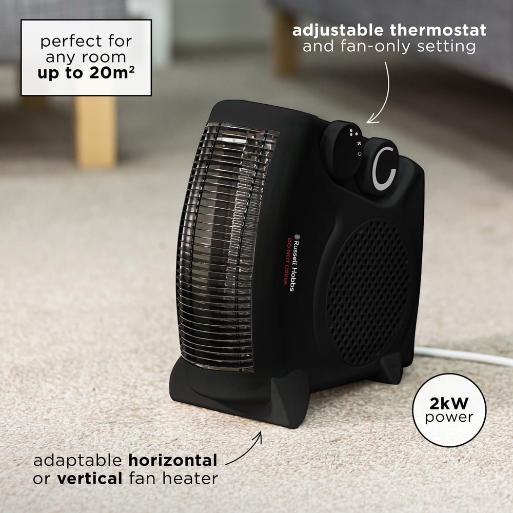Russell Hobbs RHFH1005B Black Fan Heater 2000W Image 6