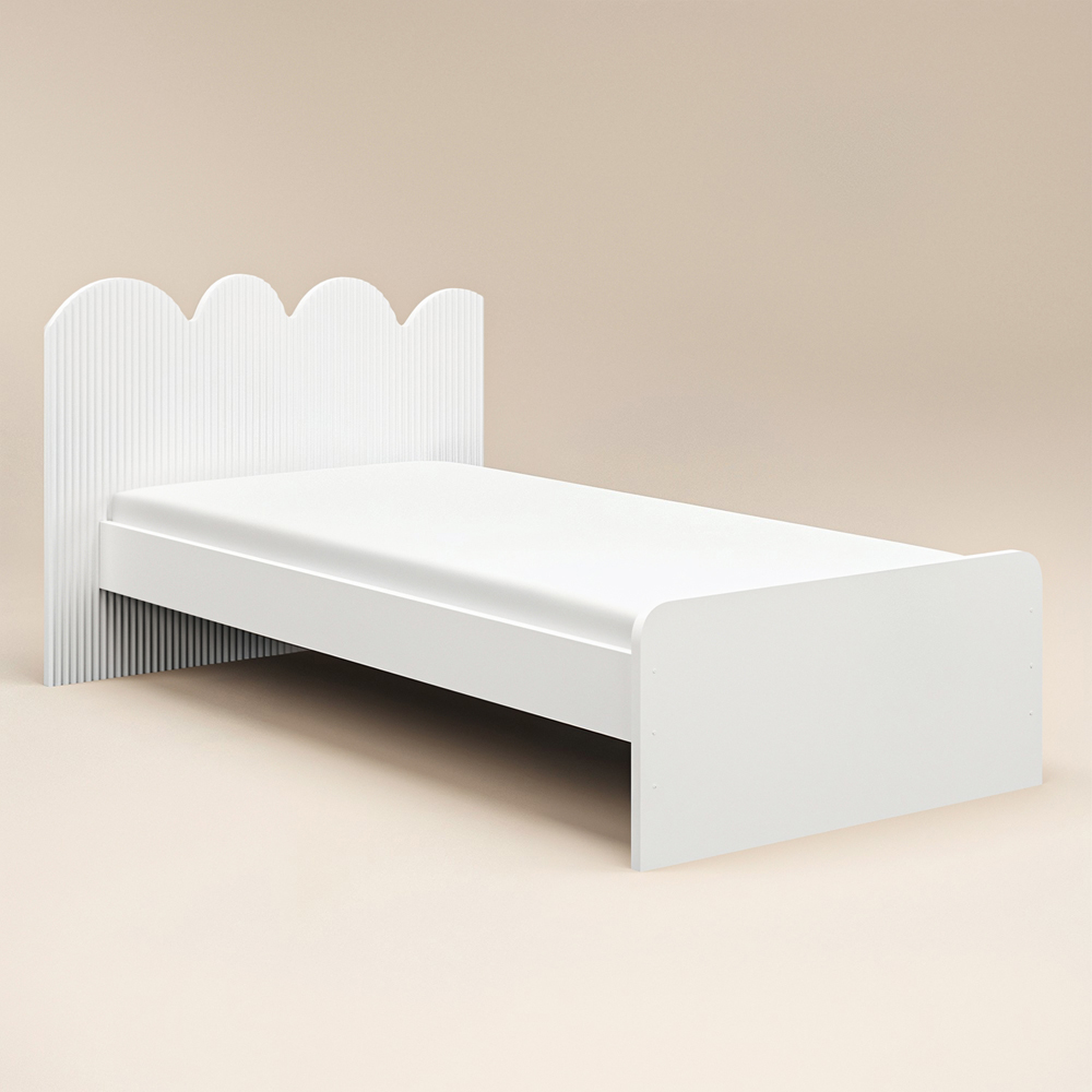 Flair Calista Single White Ribbed Bed Image 2