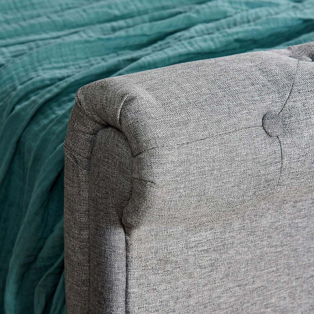 Home Treats Double Grey Sleigh Ottoman Bed Image 3