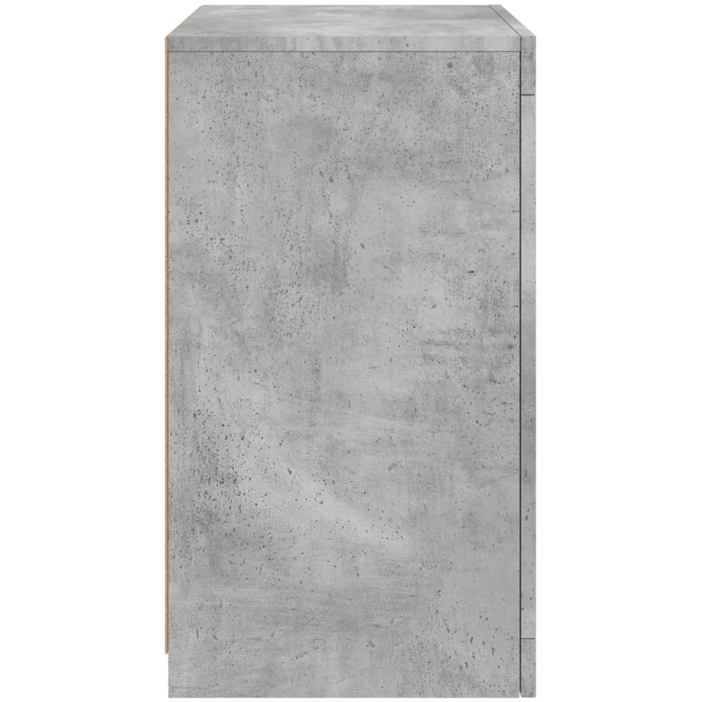 vidaXL Single Door 2 Shelf LED Concrete Grey Side Cabinet Set of 2 Image 7