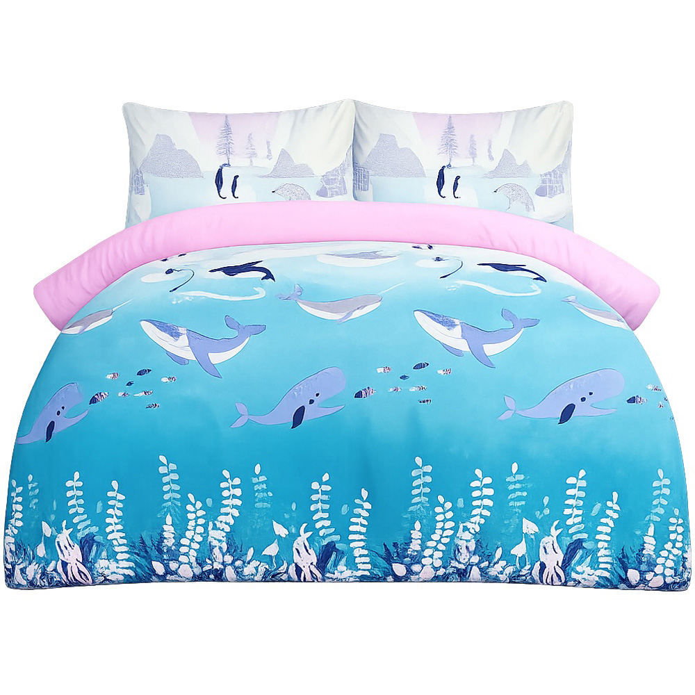 Smart Living Double Arctic Animals Lilac Reversible Microfibre Kids Bedding Set Image 2
