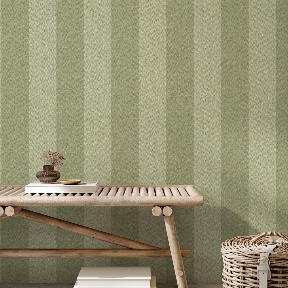 Crown Harris Stripe Green Wallpaper Image 4