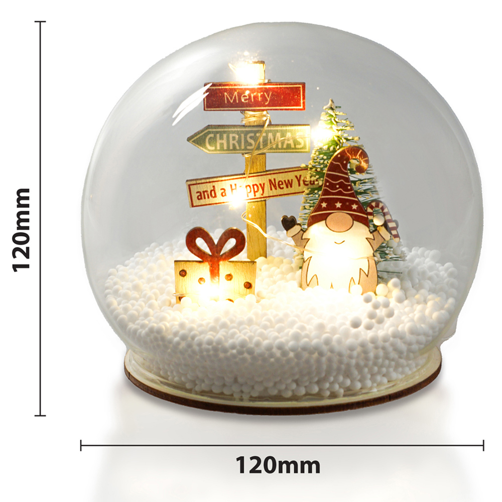 Xmas Haus Light Up Gonk Village Snow Globe Image 6