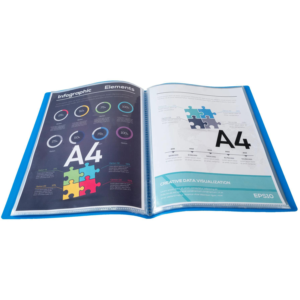 Exacompta Opak A4 Multicolour 100 Pocket Display Book 8 Pack Image 7