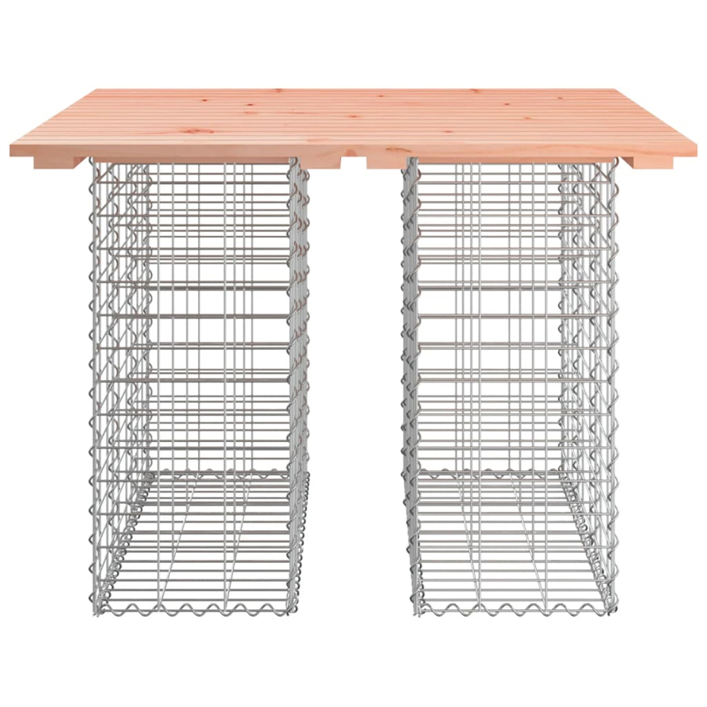vidaXL Natural Solid Douglas Wood Gabion Design Garden Table 100 x 102 x 72cm Image 2