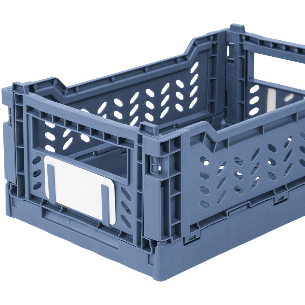 JVL Stackit 4L Blue Foldable Small Storage Crate 6 Pack Image 5