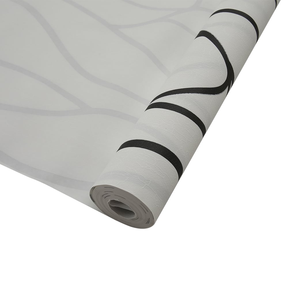 Living and Home Abstract Line Pattern White and Black Non Woven Wallpaper Image 6