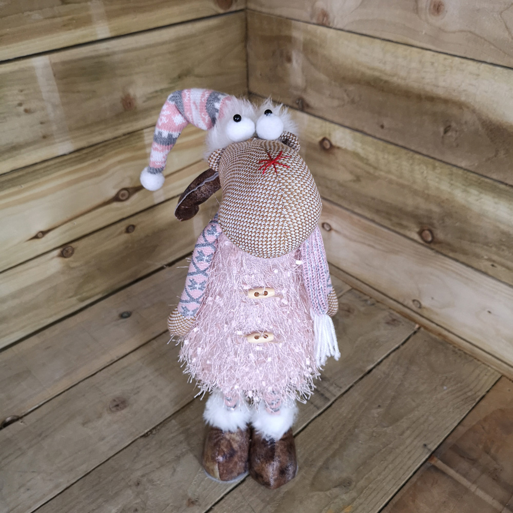 Samuel Alexander Standing Pink and Grey Reindeer Warm White LED Christmas Decoration Image 4