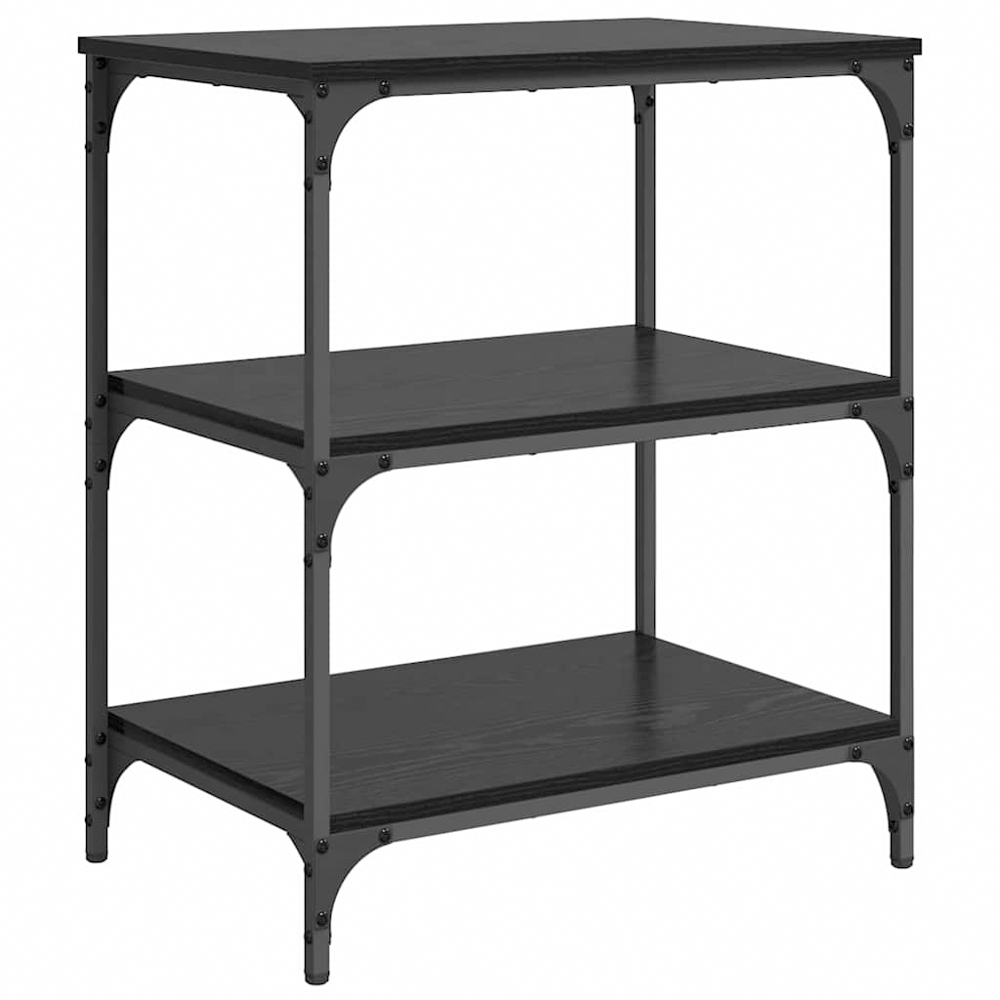 vidaXL 3 Shelf Black Oak Kitchen Trolley Image 5