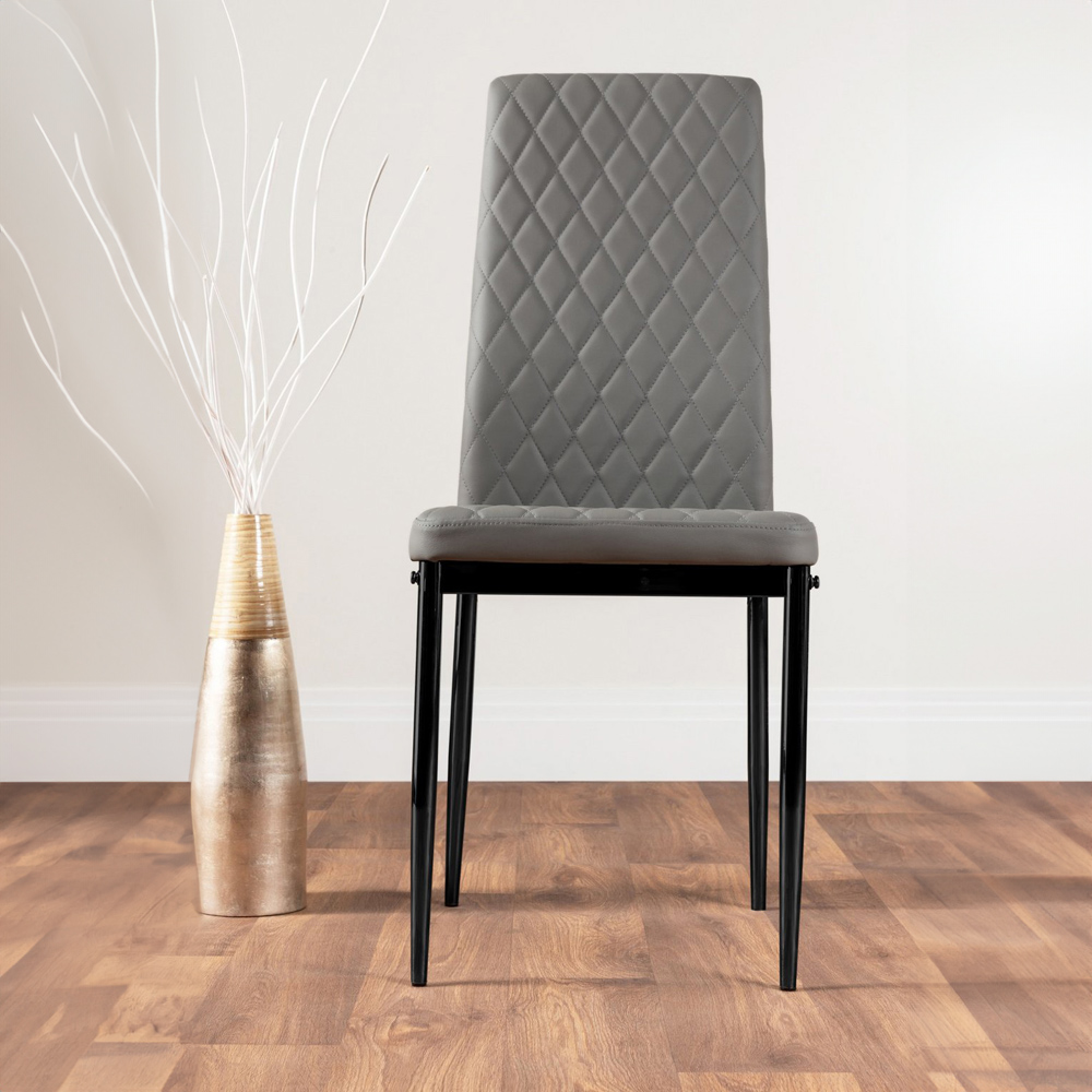 Furniturebox Arona Valera Concrete Effect 6 Seater Round Dining Set Grey and White Image 3