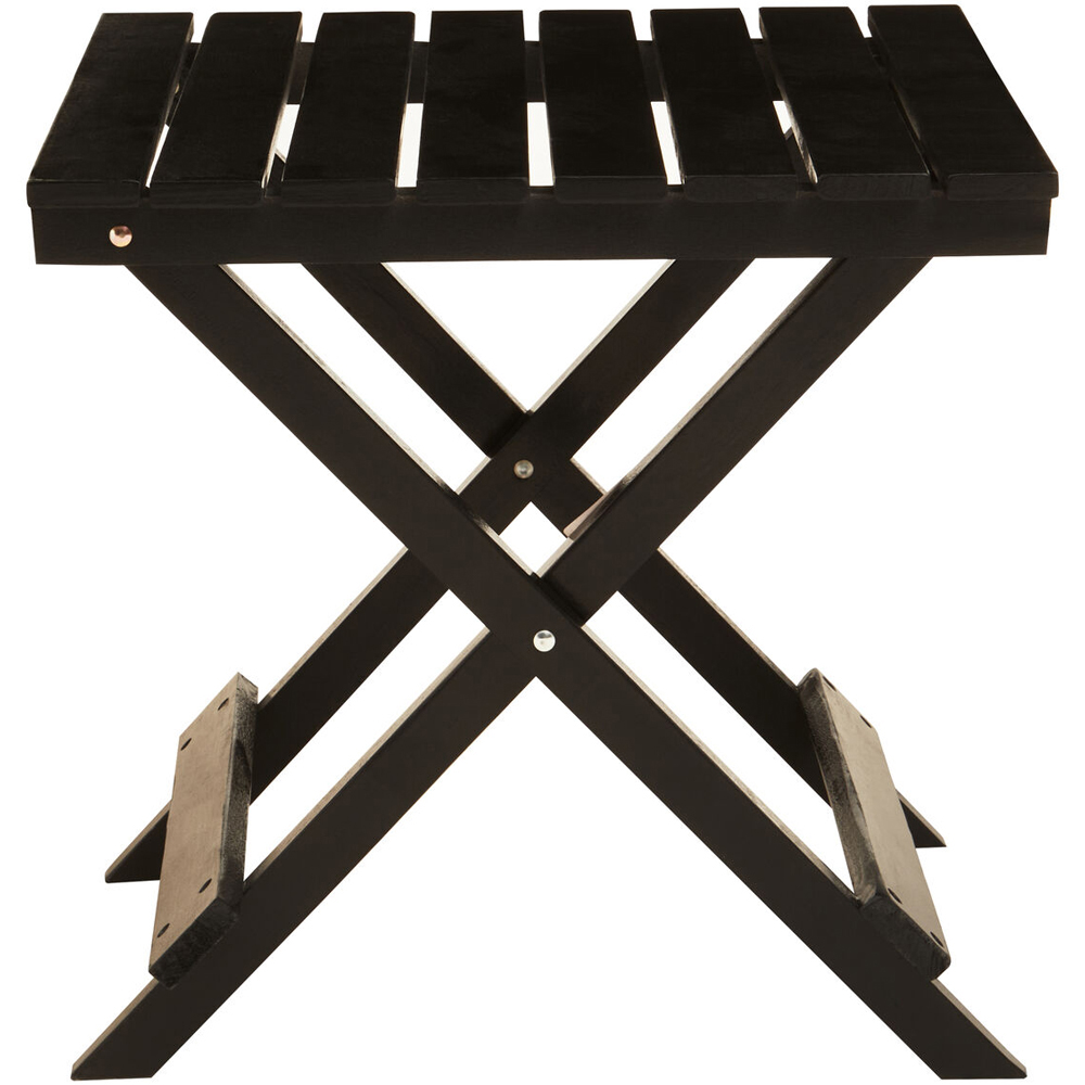 Premier Housewares 2 Seater Black Wooden Foldable Outdoor Dining Table Image 5