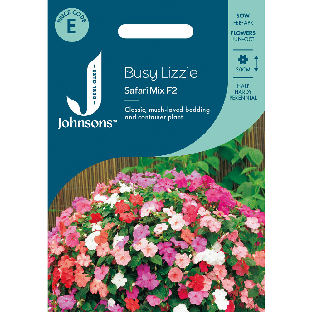 Pack of Busy Lizzie Safari Mixed Flower Seeds Image 1