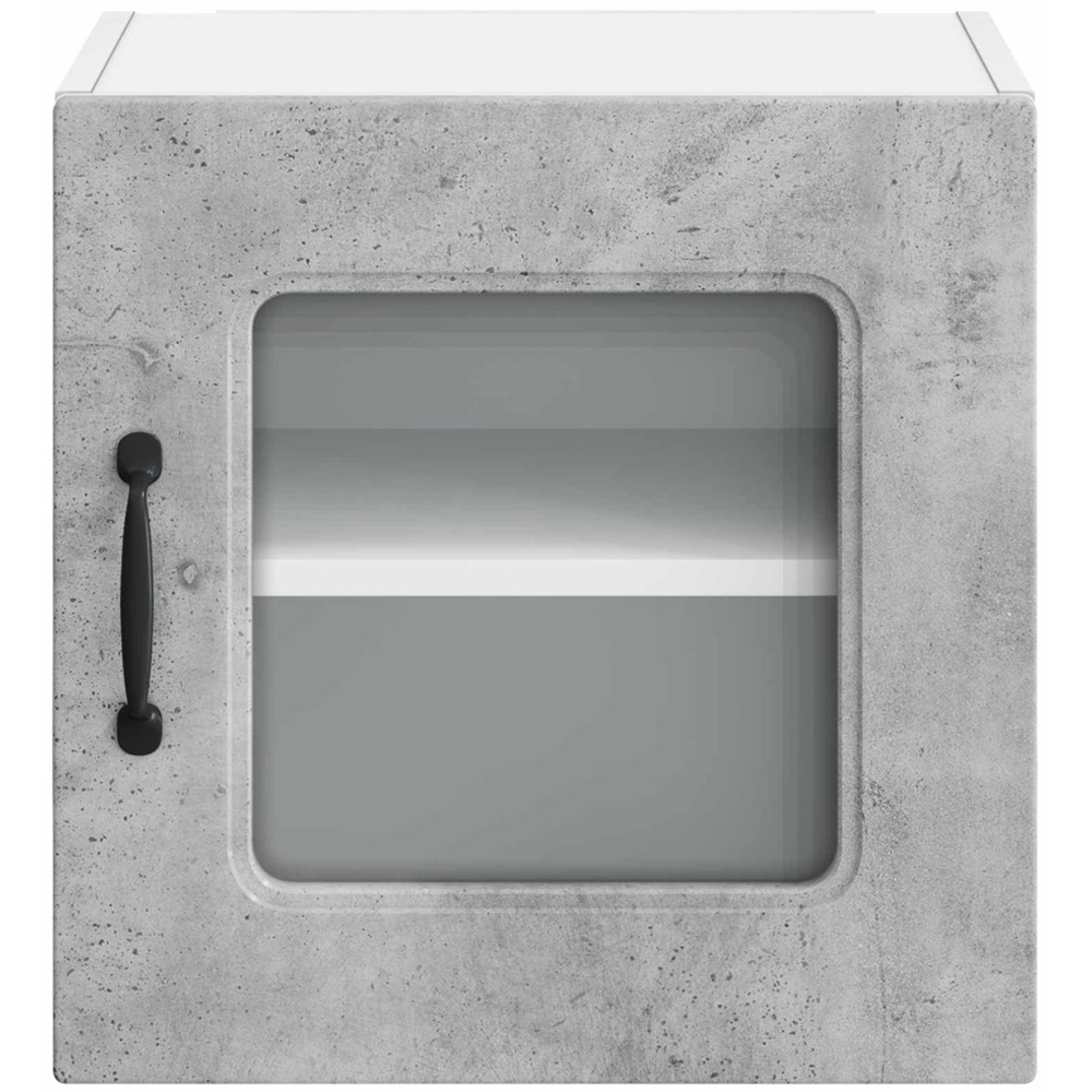 vidaXL Kalmar Single Glass Door Concrete Grey Wall Mounted Kitchen Cabinet Image 4