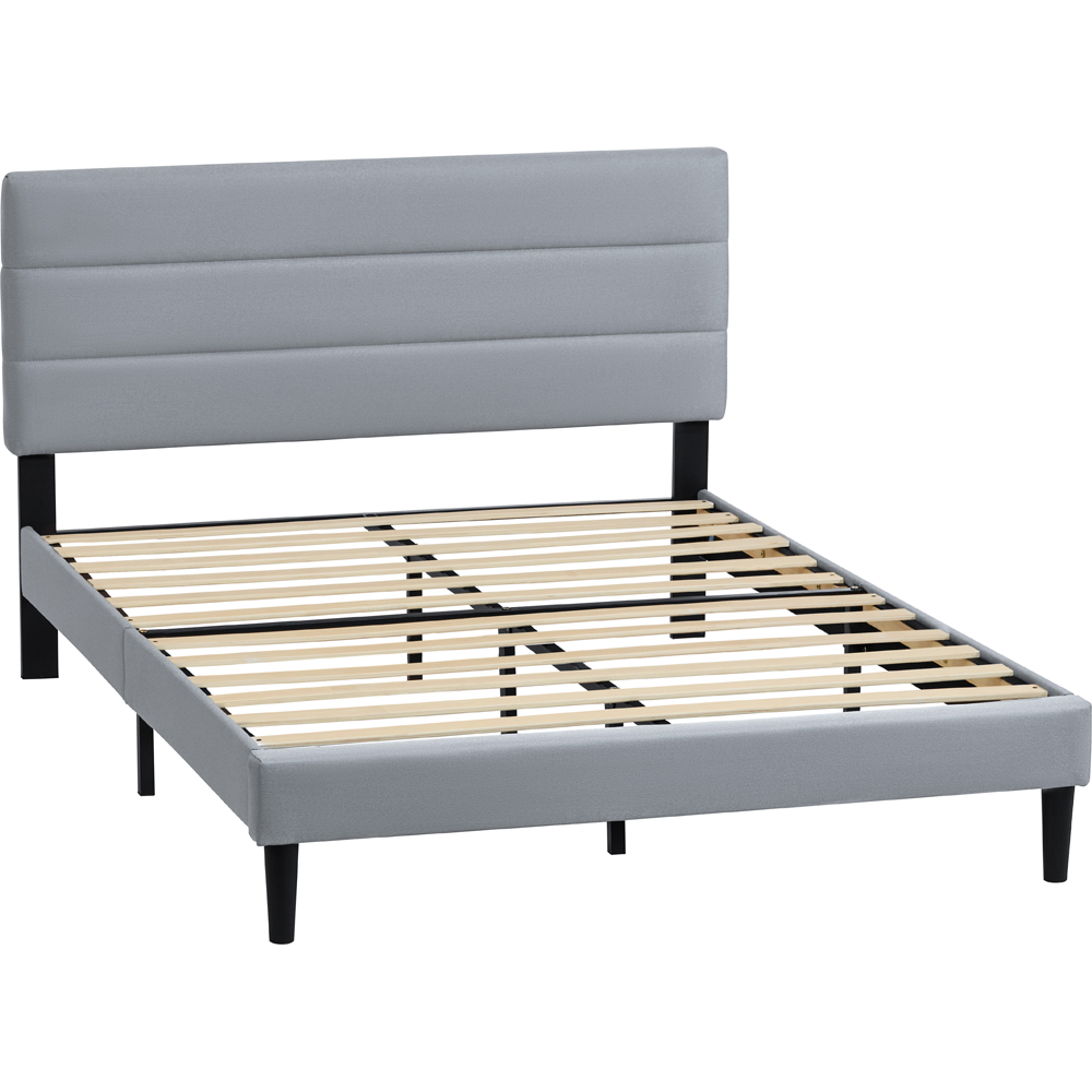 VIDA DESIGNS Vandura King Size Light Grey Linen Fabric Bed Image 2