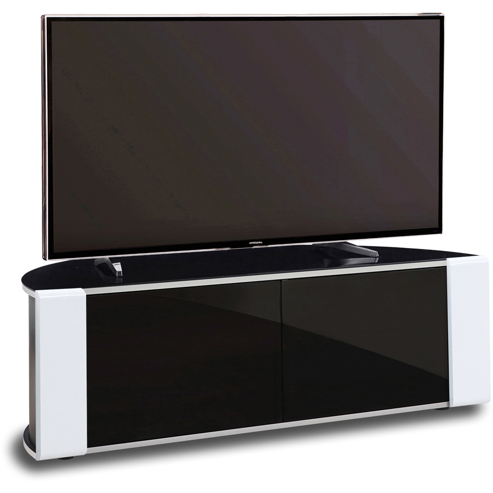 MDA Designs Sirius 1200 2 Door Black and White TV Cabinet Image 3