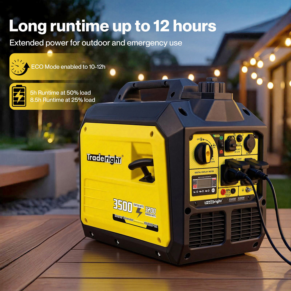 Traderight Portable Quiet Petrol Inverter Generator 3500W Image 4
