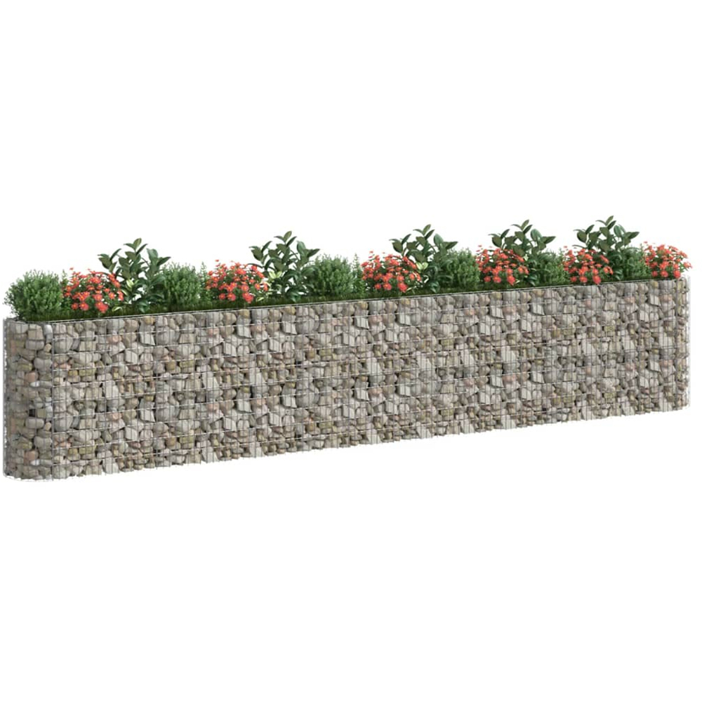 vidaXL Silver Galvanised Iron Gabion Raised Bed 540 x 50 x 100cm Image 2