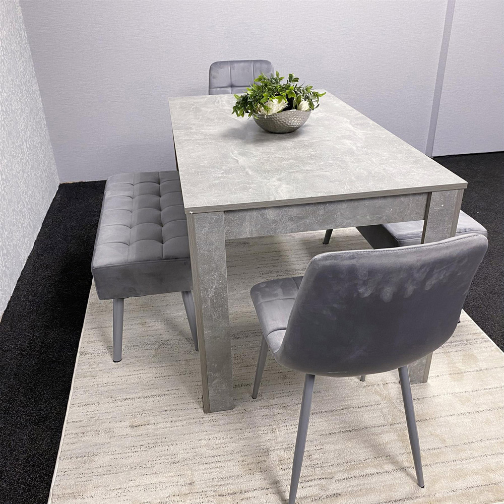 Kosy Koala 4 Seater Stone Dining Set Grey Image 7