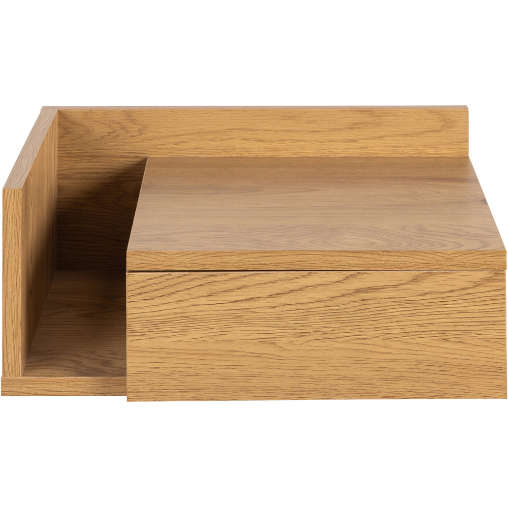 Florence Ashlan Single Drawer Oak Square Bedside Table Image 2