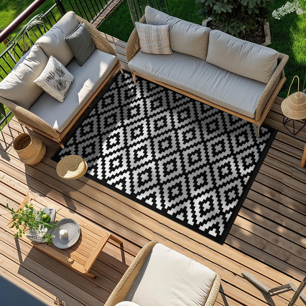 Green Decore Nirvana Black and White Outdoor Rug 120 x 180cm Image 2